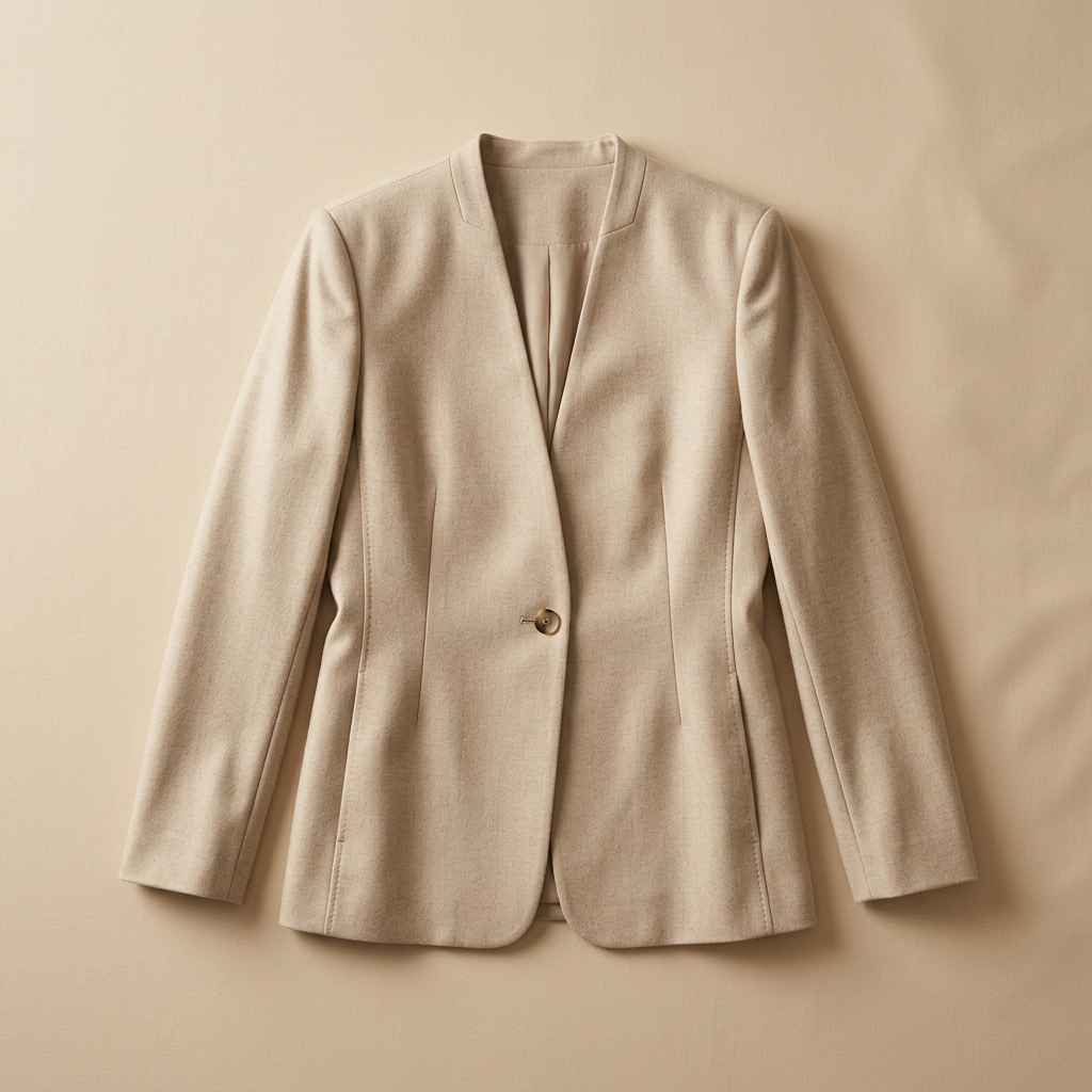 Collarless Soft-Tailored Blazer